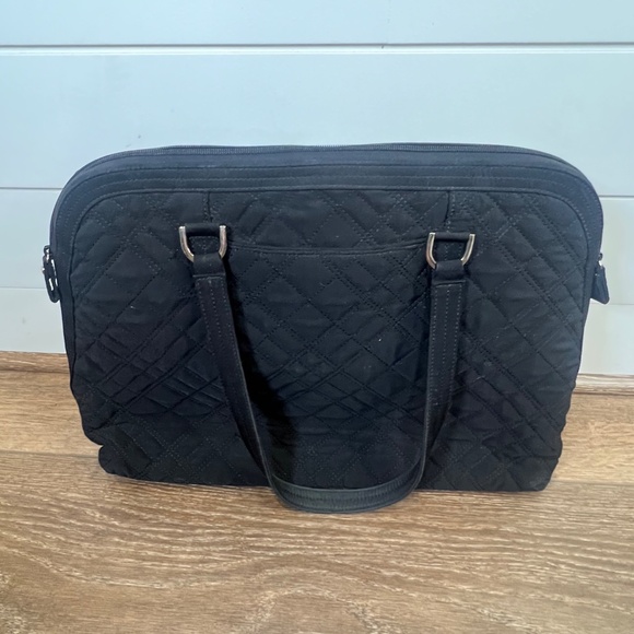 Vera Bradley Black Quilted Commuter Bag, travel laptop bag - Picture 3 of 11